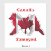 Samoyed & Canada Flag Custom-Cut Vinyl Stickers (Vel)