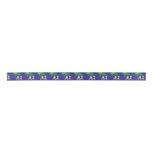Samoyed Carrousel Holiday Ribbon— Gift Wrap Sep. Satijnen Lint (Voorkant)