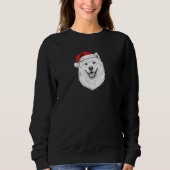 Samoyed Christmas Sweatshirt–Hand-Drawn Santa Dog Trui (Voorkant)