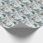 Samoyed Christmas Wrapping Paper, Winter Dog Gift Cadeaupapier (Hoek)