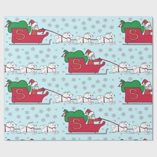Samoyed Claus Cadeaupapier (Vlak)