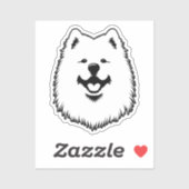 Samoyed Cute Adorable Face Sticker - Smiling Sammy (Vel)