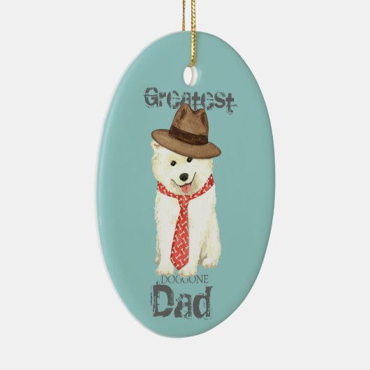 Samoyed Dad Ceramic Ornament (Rechts)