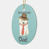 Samoyed Dad Ceramic Ornament (Links)