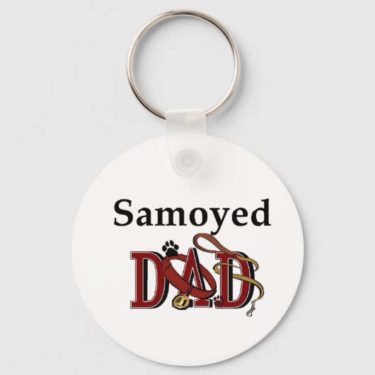 Samoyed Dad Gifts Sleutelhanger (Voorkant)