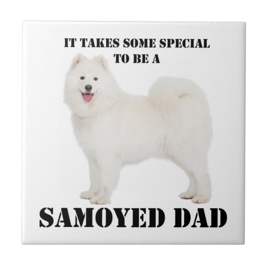 Samoyed Dad Keramische Tegel Tegeltje (Voorkant)