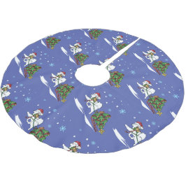 Samoyed De kerstboom thuis Rok