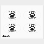 SAMOYED DESIGN OVALE STICKER (Vel)