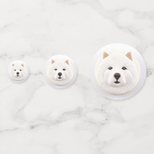 Samoyed Dog 3D geïnspireerd Confetti (Achterkanten)