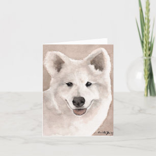 Samoyed Dog Art Note Card Kaart