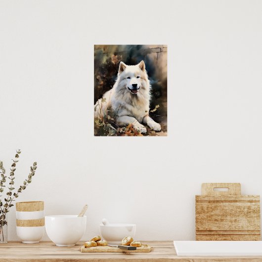 Samoyed Dog Art Print Poster (Keuken)