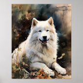 Samoyed Dog Art Print Poster (Voorkant)