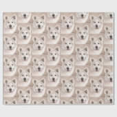 Samoyed Dog Art Wrapping Paper Cadeaupapier (Vlak)