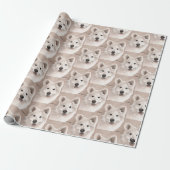 Samoyed Dog Art Wrapping Paper Cadeaupapier (Uitgerold)