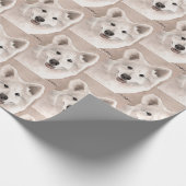 Samoyed Dog Art Wrapping Paper Cadeaupapier (Hoek)