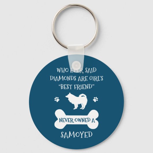 Samoyed Dog Best Friend Sleutelhanger (Voorkant)