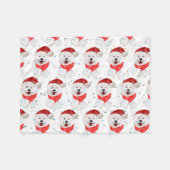 Samoyed Dog Breed Christmas Stars Fleece Deken (Voorkant (Horizontaal))