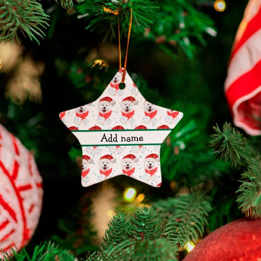 Samoyed Dog Breed Christmas Stars Keramisch Ornament