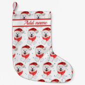 Samoyed Dog Breed Christmas Stars Kleine Kerstsok (Voorkant)