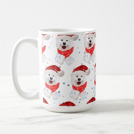 Samoyed Dog Breed Christmas Stars Koffiemok (Links)