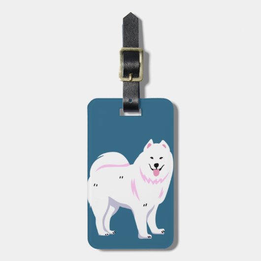 Samoyed Dog Cartoon | Bagagelabel (Voorkant verticaal)