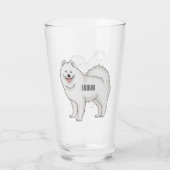 Samoyed dog cartoon illustration glas (Achterkant)
