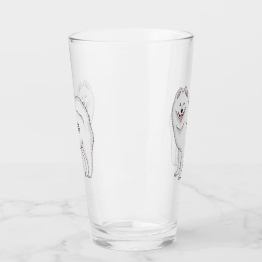 Samoyed dog cartoon illustration glas (Links)
