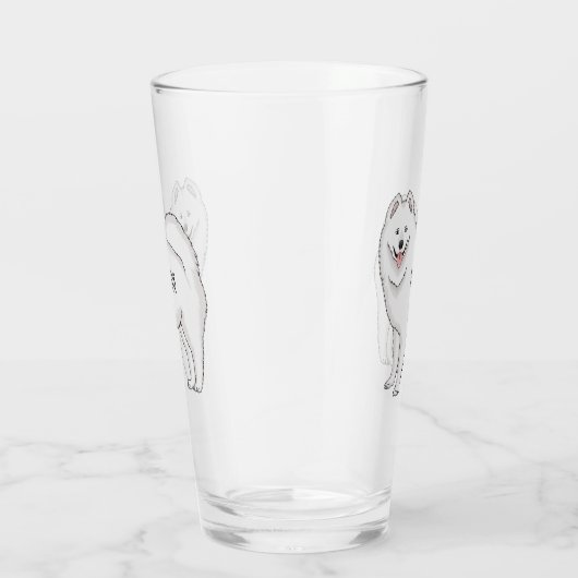 Samoyed dog cartoon illustration glas (Rechts)