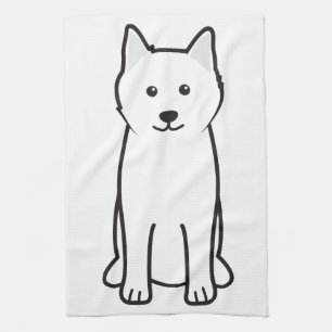 Samoyed Dog Cartoon Theedoek