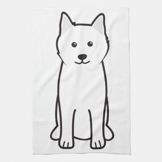 Samoyed Dog Cartoon Theedoek (Verticaal)