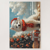 Samoyed Dog Christmas Beach Legpuzzel (Verticaal)