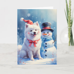 Samoyed Dog Christmas Wenskaart Kaart