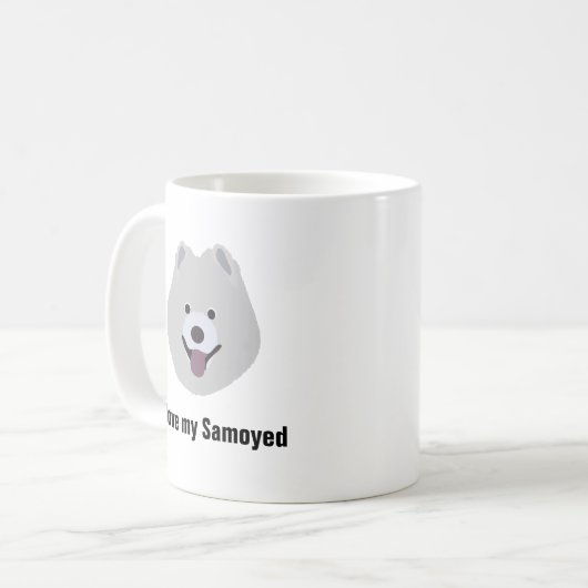 Samoyed Dog Coffee Mok - Ik hou van mijn Samoyed D (Voorkant links)