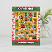 Samoyed Dog Counting met Kerstmis Advent Calendar Feestdagenkaart (Staand voorkant)