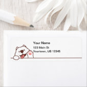 Samoyed Dog Cute Waving Etiket (Insitu)