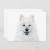 Samoyed dog door miart origineel schilderij briefkaart (Voorkant / Achterkant)