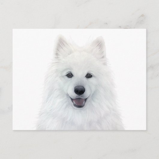 Samoyed dog door miart origineel schilderij briefkaart (Voorkant)