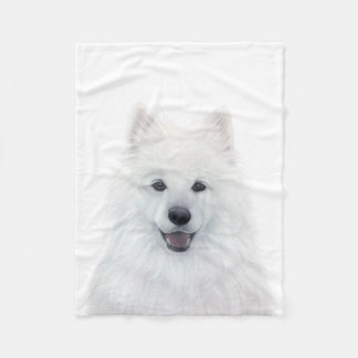 Samoyed Dog Fleece Blanket, miart Deken