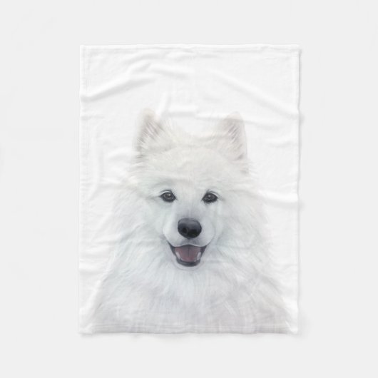 Samoyed Dog Fleece Blanket, miart Deken (Voorkant)