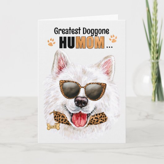 Samoyed Dog Greatest HuMOM Moederdag Feestdagen Kaart (Voorkant)