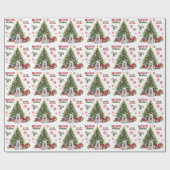 Samoyed Dog Holiday Tree Cadeaupapier (Vlak)
