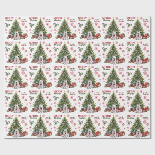Samoyed Dog Holiday Tree Cadeaupapier (Vlak)