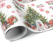 Samoyed Dog Holiday Tree Cadeaupapier (Rol Hoek)