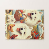  Samoyed Dog Illustratie Legpuzzel (Horizontaal)