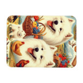 Samoyed Dog Illustratie Magneet (Horizontaal)