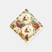 Samoyed Dog Illustratie Servet (Hoek)