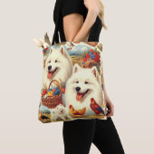  Samoyed Dog Illustratie Tote Bag (Dichtbij)