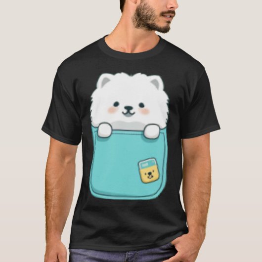 Samoyed Dog in your Pocket Dog   1 T-shirt (Voorkant)