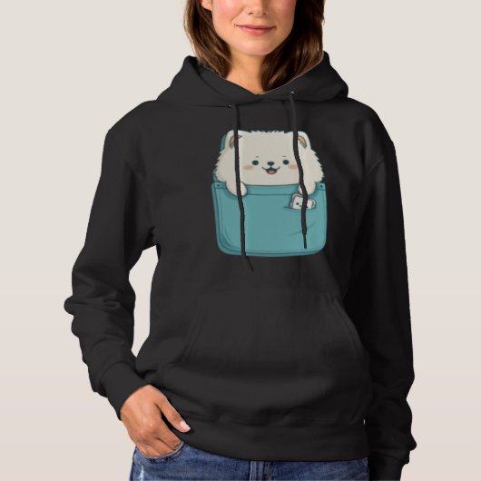 Samoyed Dog in your Pocket Dog   3 Hoodie (Voorkant)