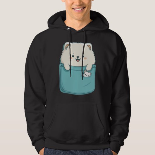 Samoyed Dog in your Pocket Dog   3 Hoodie (Voorkant)